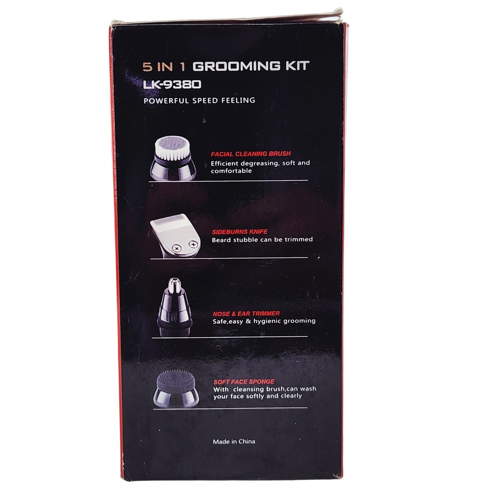 9D Electric Shaver 5 in 1 Grooming Kit Mens Rotary Head Shaver LK-9380 USB NEW - Picture 2 of 3